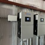 Dual off-grid solar inverters installed in Sacramento workshop