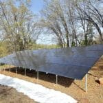 Ground mount solar panel installation in Sacramento on rural property